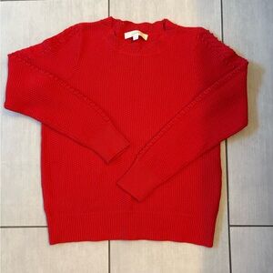 LOFT Vibrant Red Knit Sweater